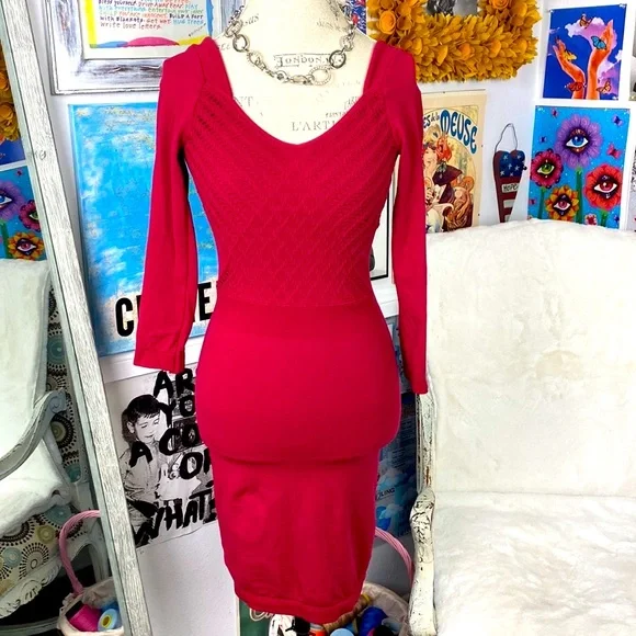 chinese dress ladies Free People FP Beach Black Square Neck Long Sleeve Mini Bodycon Dress Size  XS main image 1